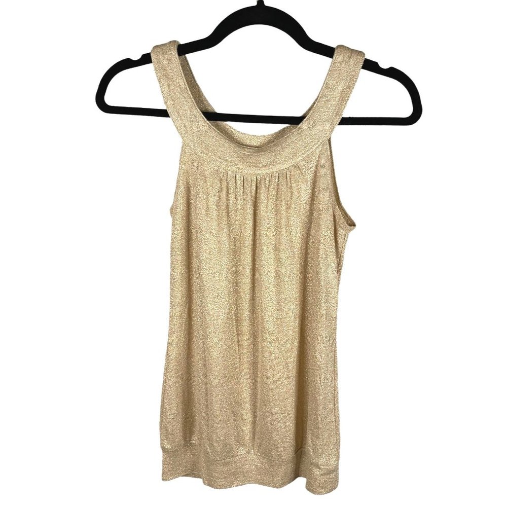 Old Navy Womens Size S Perfect Fit Gold Metallic Sleeveless Top 2000s Y2K EUC
